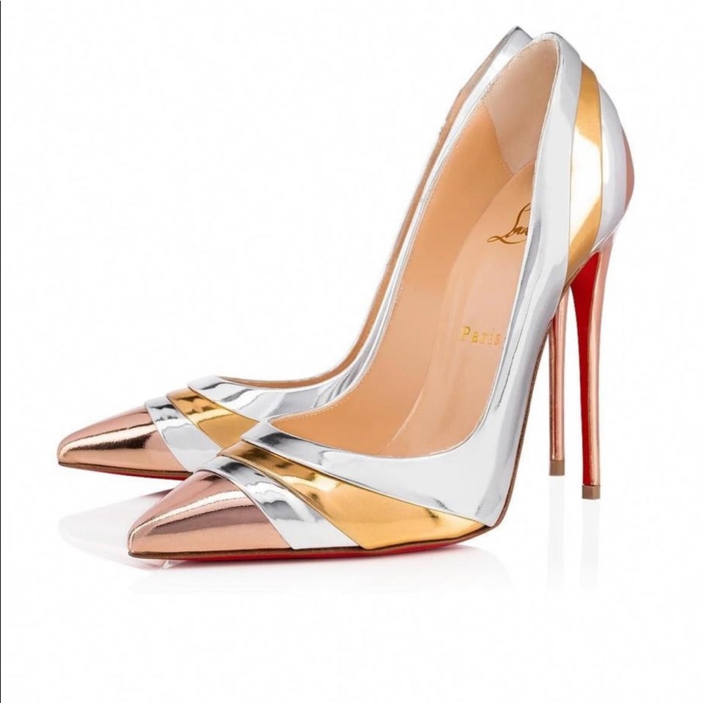 Brand New - Louboutin Eklectica 120 Specchio - 40.5 a metallic